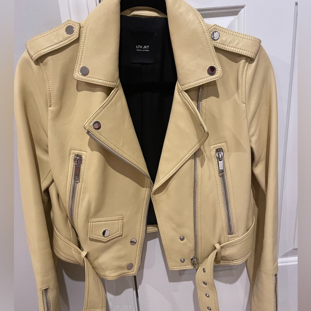 LTH JKT Mya Crop Moto Leather Jacket